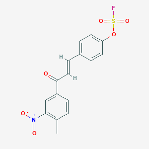 molecular formula C16H12FNO6S B2624930 4-[(E)-3-(4-Fluorosulfonyloxyphenyl)prop-2-enoyl]-1-methyl-2-nitrobenzene CAS No. 2419121-53-0