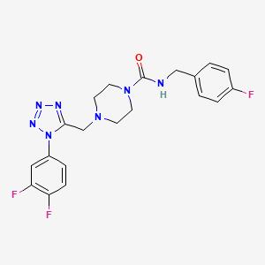 molecular formula C20H20F3N7O B2624936 4-((1-(3,4-difluorophenyl)-1H-tetrazol-5-yl)methyl)-N-(4-fluorobenzyl)piperazine-1-carboxamide CAS No. 1040653-73-3