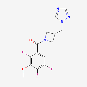 (3-((1H-1,2,4-triazol-1-yl)methyl)azetidin-1-yl)(2,4,5-trifluoro-3-methoxyphenyl)methanone