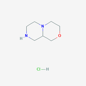 molecular formula C7H15ClN2O B2624939 Octahydropyrazino[2,1-C][1,4]Oxazine Hydrochloride CAS No. 1257998-65-4; 1891162-36-9