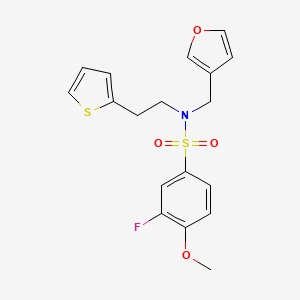 3-fluoro-N-(furan-3-ylmethyl)-4-methoxy-N-(2-(thiophen-2-yl)ethyl)benzenesulfonamide