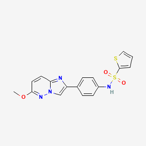 molecular formula C17H14N4O3S2 B2624947 N-(4-(6-methoxyimidazo[1,2-b]pyridazin-2-yl)phenyl)thiophene-2-sulfonamide CAS No. 953174-91-9