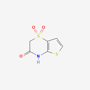 molecular formula C6H5NO3S2 B2624952 2,3-Dihydro-3-oxo-4H-thieno[3,2-b]-1,4-thiazine 1,1-dioxide CAS No. 214692-07-6