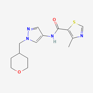 4-methyl-N-(1-((tetrahydro-2H-pyran-4-yl)methyl)-1H-pyrazol-4-yl)thiazole-5-carboxamide