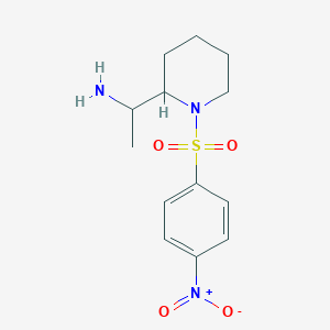 molecular formula C13H20ClN3O4S B2624968 1-[1-(4-Nitrobenzenesulfonyl)piperidin-2-yl]ethan-1-amine CAS No. 1585929-99-2