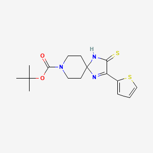 molecular formula C16H21N3O2S2 B2624971 Tert-butyl 2-(thiophen-2-yl)-3-thioxo-1,4,8-triazaspiro[4.5]dec-1-ene-8-carboxylate CAS No. 931359-34-1