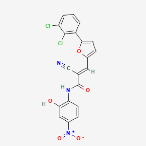 molecular formula C20H11Cl2N3O5 B2624987 (E)-2-cyano-3-[5-(2,3-dichlorophenyl)furan-2-yl]-N-(2-hydroxy-4-nitrophenyl)prop-2-enamide CAS No. 444561-21-1