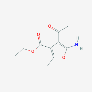 molecular formula C10H13NO4 B262499 Ethyl 4-acetyl-5-amino-2-methyl-3-furoate 