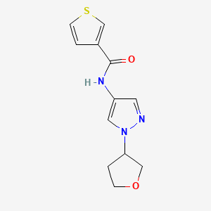 B2624991 N-(1-(tetrahydrofuran-3-yl)-1H-pyrazol-4-yl)thiophene-3-carboxamide CAS No. 1797086-48-6