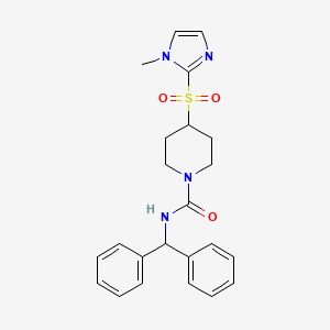 molecular formula C23H26N4O3S B2624999 N-benzhydryl-4-((1-methyl-1H-imidazol-2-yl)sulfonyl)piperidine-1-carboxamide CAS No. 2034379-79-6