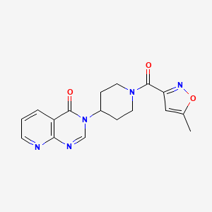 molecular formula C17H17N5O3 B2625001 3-(1-(5-methylisoxazole-3-carbonyl)piperidin-4-yl)pyrido[2,3-d]pyrimidin-4(3H)-one CAS No. 2034464-22-5