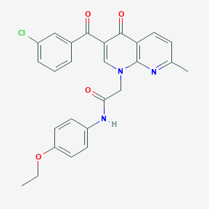 2-(3-(3-chlorobenzoyl)-7-methyl-4-oxo-1,8-naphthyridin-1(4H)-yl)-N-(4-ethoxyphenyl)acetamide