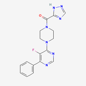 [4-(5-Fluoro-6-phenylpyrimidin-4-yl)piperazin-1-yl]-(1H-1,2,4-triazol-5-yl)methanone