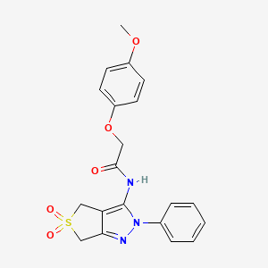 N-(5,5-dioxo-2-phenyl-4,6-dihydrothieno[3,4-c]pyrazol-3-yl)-2-(4-methoxyphenoxy)acetamide