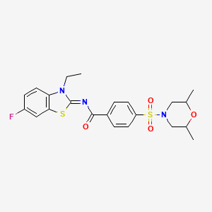 molecular formula C22H24FN3O4S2 B2625046 (E)-4-((2,6-dimethylmorpholino)sulfonyl)-N-(3-ethyl-6-fluorobenzo[d]thiazol-2(3H)-ylidene)benzamide CAS No. 850910-24-6