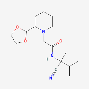 molecular formula C16H27N3O3 B2625048 N-(1-cyano-1,2-dimethylpropyl)-2-[2-(1,3-dioxolan-2-yl)piperidin-1-yl]acetamide CAS No. 1311487-56-5