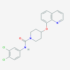 molecular formula C21H19Cl2N3O2 B2625052 N-(3,4-dichlorophenyl)-4-(quinolin-8-yloxy)piperidine-1-carboxamide CAS No. 1904137-73-0