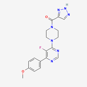 [4-[5-Fluoro-6-(4-methoxyphenyl)pyrimidin-4-yl]piperazin-1-yl]-(2H-triazol-4-yl)methanone