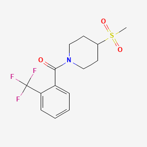 molecular formula C14H16F3NO3S B2625065 (4-(Methylsulfonyl)piperidin-1-yl)(2-(trifluoromethyl)phenyl)methanone CAS No. 1705771-93-2