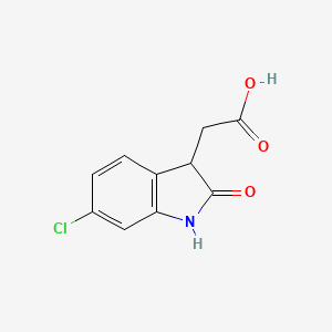 molecular formula C10H8ClNO3 B2625073 2-(6-Chloro-2-oxo-1,3-dihydroindol-3-yl)acetic acid CAS No. 1368631-93-9