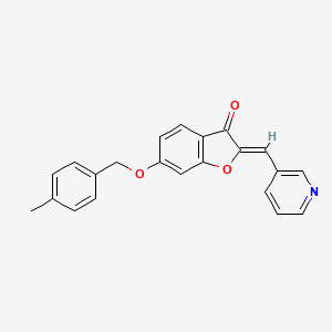 molecular formula C22H17NO3 B2625083 (Z)-6-((4-methylbenzyl)oxy)-2-(pyridin-3-ylmethylene)benzofuran-3(2H)-one CAS No. 620548-89-2