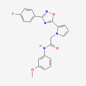 molecular formula C21H17FN4O3 B2625091 2-{2-[3-(4-fluorophenyl)-1,2,4-oxadiazol-5-yl]-1H-pyrrol-1-yl}-N-(3-methoxyphenyl)acetamide CAS No. 1260918-56-6
