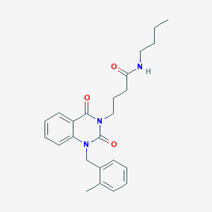 molecular formula C24H29N3O3 B2625092 N-butyl-4-(1-(2-methylbenzyl)-2,4-dioxo-1,2-dihydroquinazolin-3(4H)-yl)butanamide CAS No. 899786-51-7