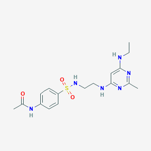 molecular formula C17H24N6O3S B2625095 N-(4-(N-(2-((6-(ethylamino)-2-methylpyrimidin-4-yl)amino)ethyl)sulfamoyl)phenyl)acetamide CAS No. 1207053-49-3