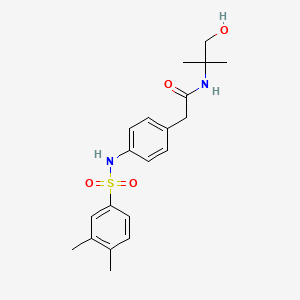 molecular formula C20H26N2O4S B2625098 2-(4-(3,4-dimethylphenylsulfonamido)phenyl)-N-(1-hydroxy-2-methylpropan-2-yl)acetamide CAS No. 1235341-47-5
