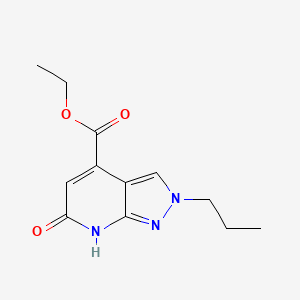 molecular formula C12H15N3O3 B2625101 ethyl 6-oxo-2-propyl-6,7-dihydro-2H-pyrazolo[3,4-b]pyridine-4-carboxylate CAS No. 1018047-23-8