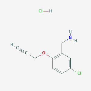 (5-Chloro-2-prop-2-ynoxyphenyl)methanamine;hydrochloride