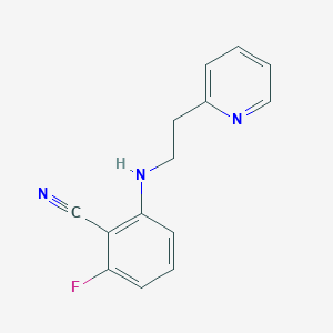 molecular formula C14H12FN3 B2625122 2-Fluoro-6-(2-pyridin-2-ylethylamino)benzonitrile CAS No. 660820-66-6