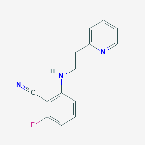 molecular formula C14H12FN3 B2625122 2-氟-6-(2-吡啶-2-基乙氨基)苯甲腈 CAS No. 660820-66-6