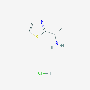 molecular formula C5H9ClN2S B2625131 1-(Thiazol-2-yl)ethanamine hydrochloride CAS No. 432047-36-4; 947662-64-8