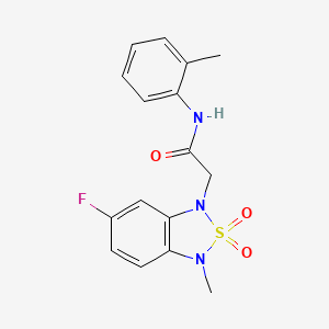 molecular formula C16H16FN3O3S B2625138 2-(6-fluoro-3-methyl-2,2-dioxidobenzo[c][1,2,5]thiadiazol-1(3H)-yl)-N-(o-tolyl)acetamide CAS No. 2034543-85-4
