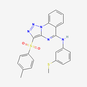 molecular formula C23H19N5O2S2 B2625142 3-(4-methylbenzenesulfonyl)-N-[3-(methylsulfanyl)phenyl]-[1,2,3]triazolo[1,5-a]quinazolin-5-amine CAS No. 1260632-49-2