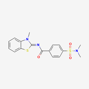 molecular formula C17H17N3O3S2 B2625170 (E)-4-(N,N-dimethylsulfamoyl)-N-(3-methylbenzo[d]thiazol-2(3H)-ylidene)benzamide CAS No. 325987-75-5