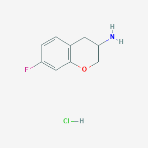 molecular formula C9H11ClFNO B2625174 7-fluoro-3,4-dihydro-2H-1-benzopyran-3-amine hydrochloride CAS No. 1955520-84-9