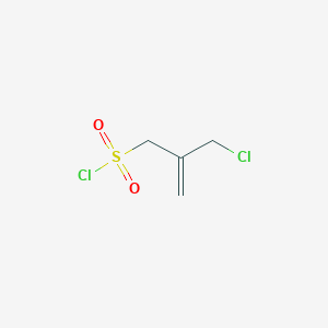 molecular formula C4H6Cl2O2S B2625184 2-(Chloromethyl)prop-2-ene-1-sulfonyl chloride CAS No. 1909316-27-3