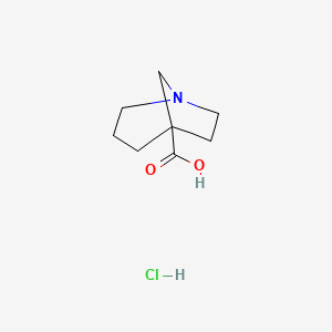 molecular formula C8H14ClNO2 B2625185 1-Azabicyclo[3.2.1]octane-5-carboxylic acid hydrochloride CAS No. 119102-94-2