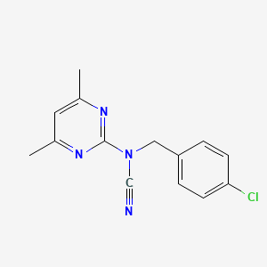 molecular formula C14H13ClN4 B2625189 (4-Chlorobenzyl)(4,6-dimethylpyrimidin-2-yl)cyanamide CAS No. 524057-40-7