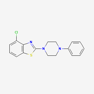 molecular formula C17H16ClN3S B2625194 4-Chloro-2-(4-phenylpiperazin-1-yl)-1,3-benzothiazole CAS No. 863000-88-8