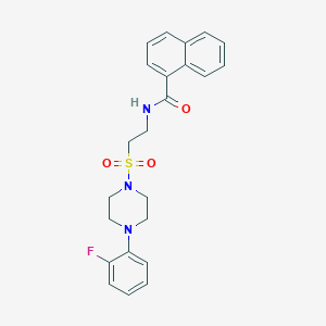 molecular formula C23H24FN3O3S B2625196 N-(2-((4-(2-fluorophenyl)piperazin-1-yl)sulfonyl)ethyl)-1-naphthamide CAS No. 897613-65-9