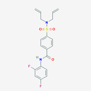 molecular formula C19H18F2N2O3S B2625200 4-(N,N-diallylsulfamoyl)-N-(2,4-difluorophenyl)benzamide CAS No. 393838-16-9