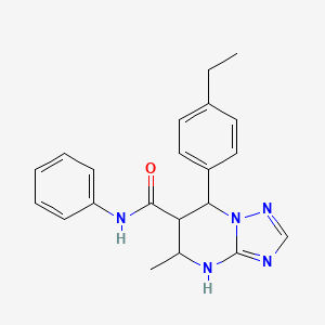molecular formula C21H23N5O B2625201 7-(4-ethylphenyl)-5-methyl-N-phenyl-4,5,6,7-tetrahydro-[1,2,4]triazolo[1,5-a]pyrimidine-6-carboxamide CAS No. 1212263-61-0