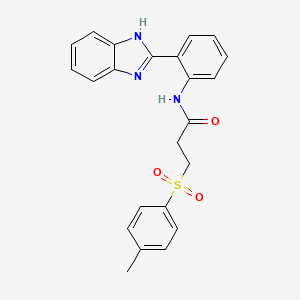 molecular formula C23H21N3O3S B2625205 N-(2-(1H-benzo[d]imidazol-2-yl)phenyl)-3-tosylpropanamide CAS No. 895445-26-8