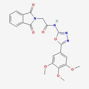 molecular formula C21H18N4O7 B2625216 2-(1,3-dioxoisoindolin-2-yl)-N-(5-(3,4,5-trimethoxyphenyl)-1,3,4-oxadiazol-2-yl)acetamide CAS No. 891119-30-5