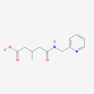 molecular formula C12H16N2O3 B262522 3-Methyl-5-oxo-5-[(pyridin-2-ylmethyl)amino]pentanoic acid 