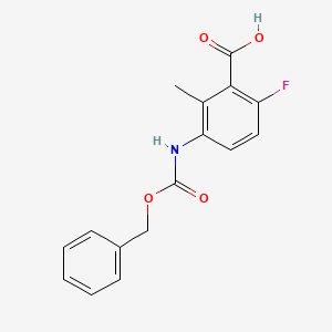 molecular formula C16H14FNO4 B2625221 6-Fluoro-2-methyl-3-(phenylmethoxycarbonylamino)benzoic acid CAS No. 2248310-20-3