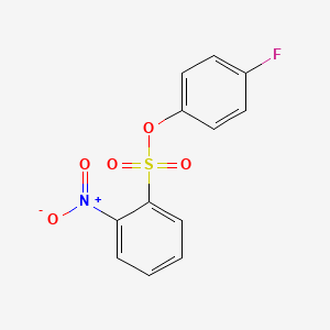 molecular formula C12H8FNO5S B2625224 2-Nitrobenzenesulfonic acid 4-fluorophenyl ester CAS No. 2088945-36-0